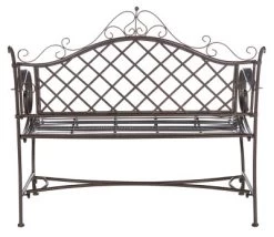 Abner Wrought Iron 45.75 Inch W Outdoor Garden Bench - Safavieh -Outdoor Furniture Store GUEST c1216c9a 69ee 4d91 83f3 beae743b25f0