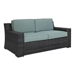 Beaufort Outdoor Wicker Loveseat - Mist - Crosley -Outdoor Furniture Store GUEST c12ea0d4 e583 4bb1 94e5 3cad0a11d16c