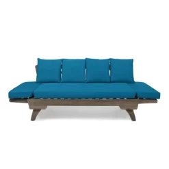 Ottavio Outdoor Acacia Wood Expandable Daybed With Cushions - Dark Teal/Gray - Christopher Knight Home -Outdoor Furniture Store GUEST c1d70d7b 0e78 4576 8cda fa9d835dca81