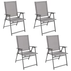 Costway 4pcs Patio Folding Portable Dining Chairs Metal Frame Armrests Garden Outdoor -Outdoor Furniture Store GUEST c20bf34b 1aa1 4373 b43c 77f3fa7fac7e