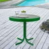 Northlight 22" Outdoor Retro Round Tulip Metal Side Table, Green -Outdoor Furniture Store GUEST c217f72b 2fa0 46db 98e5 1543e2f1c237