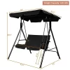 Costway Loveseat Patio Canopy Swing Glider Hammock Cushioned Steel Frame Outdoor Black -Outdoor Furniture Store GUEST c2a15710 4e29 4c8c b0d3 cd241ff70ea2