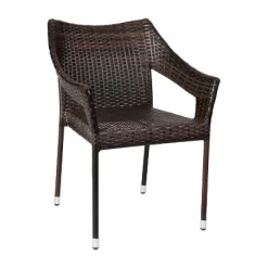 Merrick Lane Weather Resistant Indoor/Outdoor Stacking Patio Dining Chair With Steel Frame And PE Rattan -Outdoor Furniture Store GUEST c2b3a568 e756 4850 9876 c028e0134e54 1
