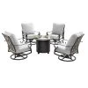5pc Outdoor Dining Set With 34" Aluminum Round Basket Weave Design Fire Table, Deep Seating Swivel Rocking Chairs & Covers - Oakland Living -Outdoor Furniture Store GUEST c2cf8b39 5527 41fd 8a63 870fc4b54015