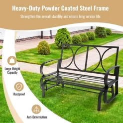 Tangkula 2-Person Outdoor Patio Glider Bench Swing Seat Bench W/ Seat & Back Cushions -Outdoor Furniture Store GUEST c2eb0a6b 9b58 4541 9cfa 71f5306bcd8d