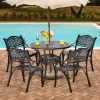 Costway 5 PCS Patio Dining Bistro Sets Cast Aluminum Round Patio Table W/Chairs -Outdoor Furniture Store GUEST c330b5a0 1671 41b3 82c9 d9a14052b618