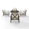 Kaplan 5pc Outdoor Conversation Set With Dante Fire Table & 4 Arm Chairs - Oatmeal - Crosley -Outdoor Furniture Store GUEST c416c8a3 f7b1 45e0 9376 9ed2855da675