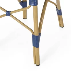 Paul 3pc Outdoor Aluminum French Bistro Set - Dark Teal/White/Bamboo - Christopher Knight Home -Outdoor Furniture Store GUEST c48dbc1b 709c 4b64 b8ee 78b0f289f43b