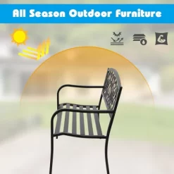 Costway Garden Bench Park Yard Outdoor Furniture Steel Frame Porch Path Loveseat Black 17 Costway Garden Bench Park Yard Outdoor Furniture Steel Frame Porch Path Loveseat Black -Outdoor Furniture Store GUEST c49498a2 9829 42a5 a047 fb79f25e5f9e