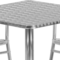 Emma And Oliver 27.5" Square Aluminum Table Set With 4 Slat Back Chairs -Outdoor Furniture Store GUEST c4e7f2e6 81a8 4ad6 b1f4 6747118aa956