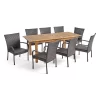 Hayes 9pc Wood & Wicker Expandable Dining Set - Natural/Brown - Christopher Knight Home -Outdoor Furniture Store GUEST c544bb44 50f7 4622 854c ec3de12c7e78