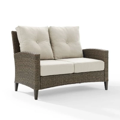 Rockport Outdoor Wicker High Back Loveseat - Crosley 3 Rockport Outdoor Wicker High Back Loveseat - Crosley