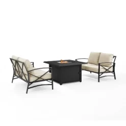 Kaplan 3pc Outdoor Conversation Set With Fire Table & 2 Loveseats - Oatmeal - Crosley -Outdoor Furniture Store GUEST c58d166e 243f 4ea0 a7ea c030d4777e77
