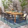 Damon 9pc Wood & Wicker Expandable Dining Set - Natural/Brown - Christopher Knight Home -Outdoor Furniture Store GUEST c5b3cc22 e9a8 4fdb ad3e 0813cb26a616