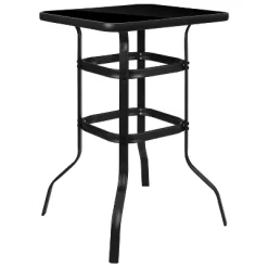 Emma And Oliver 3 Piece Outdoor Bar Height Set-Glass Patio Bar Table-All-Weather Barstools -Outdoor Furniture Store GUEST c5b3e3cc 75aa 4086 b96f addd5fa6b781