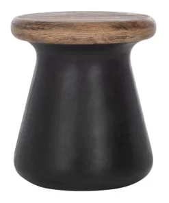 Button Indoor/Outdoor Modern Concrete Round Accent Table - Safavieh -Outdoor Furniture Store GUEST c5b67dfe 3b77 418e abbd 4b64650f4ee5