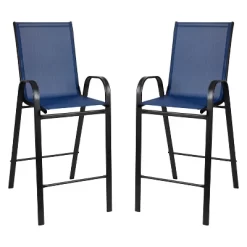 Emma And Oliver 5 Piece Outdoor Bar Height Set-Glass Patio Bar Table-All-Weather Barstools -Outdoor Furniture Store GUEST c5f1b7d7 d895 41b5 8cd4 8403f80092b4