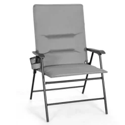 Costway Patio Padded Folding Portable Chair Camping Dining Outdoor Beach Chair GreyBrown -Outdoor Furniture Store GUEST c65e5e4a fd5b 4fd7 a5a4 c2dbb10fc8d8