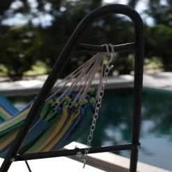 Emma And Oliver Cotton Two Person Hammock With Space Saving Steel Stand, Premium Carry Bag And Hanging Hardware -Outdoor Furniture Store GUEST c7dbdeef aec6 4d7a 91c8 9e9079cd8f6c