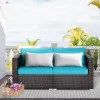 Costway 4PCS Patio Rattan Corner Sofa With Blue Cushion -Outdoor Furniture Store GUEST c7e7e8aa 9e83 4d5e 94b2 f656e367f61a