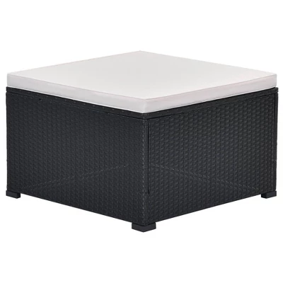 5pc Wicker Patio Conversation Set With Cushions - Black/Beige - GODEER 12 5pc Wicker Patio Conversation Set With Cushions - Black/Beige - GODEER - Image 10