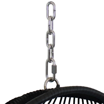 Sunnydaze Decor Sunnydaze Outdoor Resin Wicker Julia Hanging Basket Egg Chair Swing With Cushions And Headrest - 2pc 6 Sunnydaze Decor Sunnydaze Outdoor Resin Wicker Julia Hanging Basket Egg Chair Swing With Cushions And Headrest - 2pc - Image 4