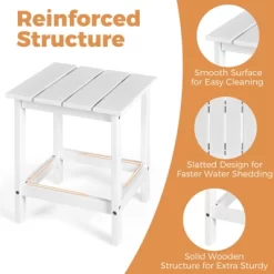 Tangkula 15" Outdoor Square Side End Table Wooden Coffee Table Suitable For Garden Patio Balcony White/Gray/Black -Outdoor Furniture Store GUEST c8edcb3f 3c03 430b 936c 4d9fcbd1a900