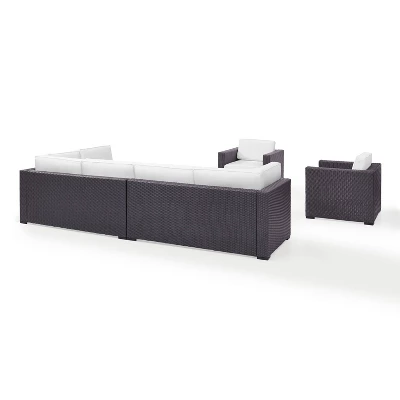 Biscayne 7pc Outdoor Wicker Sectional Set - White - Crosley 8 Biscayne 7pc Outdoor Wicker Sectional Set - White - Crosley - Image 6