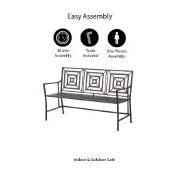 Evergreen Bronze Square Back Garden Bench -Outdoor Furniture Store GUEST ca510fde e1e9 43ed bcac 8492d8e72195