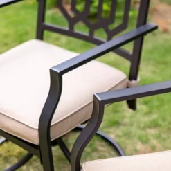 7pc Patio Dining Set With Rectangle Table With 2.6" Umbrella Hole & Padded Swivel Arm Chairs - Captiva Design -Outdoor Furniture Store GUEST cbd60854 11db 4dea a325 b3ecd20981c7