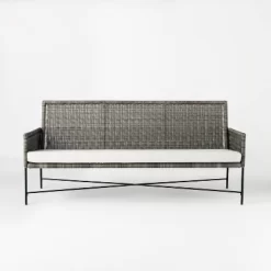 Wicker & Metal X Frame Patio Sofa - Gray - Threshold™ Designed With Studio McGee -Outdoor Furniture Store GUEST cc70c42f 8a55 439d 94fa 2f1b97698daa