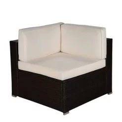 6pc Outdoor Rattan Wicker Conversation Set With Sofa, Chairs & Coffee Table - Brown/Beige - GODEER -Outdoor Furniture Store GUEST cc8df49a 9657 4ac4 856b 8b36485116d9 2