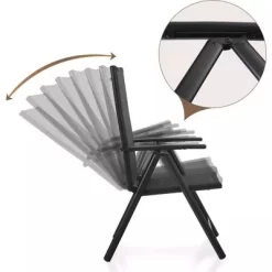 5pc Patio Set With Square Table & Reclining Sling Chairs With Armrests - Captiva Designs -Outdoor Furniture Store GUEST cd1fdaeb ae5a 4db3 8fa2 42f875916ce6