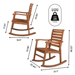Carey Modern Slat-Back Acacia Wood Patio Outdoor Rocking Chair - JONATHAN Y -Outdoor Furniture Store GUEST cd4e0107 1e98 4836 a8ec 2c34d1a00793