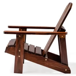 Costway 110 LBS Capacity Kid's Adirondack Chair Patio Wood High Backrest Arm Rest -Outdoor Furniture Store GUEST cdae5e70 32bd 4a6c aa3e 07ecf95b2491