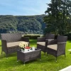 Tangkula 4 PCS Patio Rattan Wicker Furniture Set Outdoor With Cushions -Outdoor Furniture Store GUEST cde43a79 9bf7 42fd b542 3e0e4fe10c26