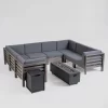 Malawi 10pc Acacia UShaped Sectional Sofa Set With Fire Pit Gray/Dark Gray - Christopher Knight Home -Outdoor Furniture Store GUEST cdf78972 f758 4d5c bc7b 43502a9251d1