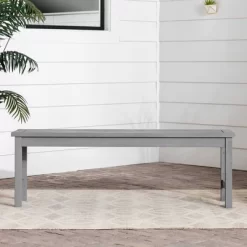 Ravenscroft Modern Boho Acacia Wood Slat Top Outdoor Dining Bench - Gray Wash - Saracina Home -Outdoor Furniture Store GUEST ce52635a 6f20 41d2 9ffc 8f6d710ef542
