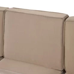 Cape Coral 5pc Outdoor 4 Seater Aluminum Chat Set With Fire Pit - Silver/Khaki - Christopher Knight Home -Outdoor Furniture Store GUEST ce748ea2 8c30 4f50 938f 8a50f805320a