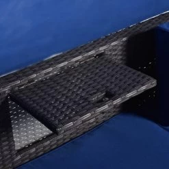 4pc Outdoor Wicker Rectangle Daybed With Canopy & Cushions - Blue - GODEER -Outdoor Furniture Store GUEST cf05f8cc eea1 4832 865e 9270dafee752