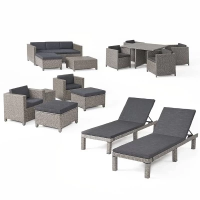 Puerta 17pc Wicker Patio Set - Dark Gray - Christopher Knight Home 9 Puerta 17pc Wicker Patio Set - Dark Gray - Christopher Knight Home - Image 7