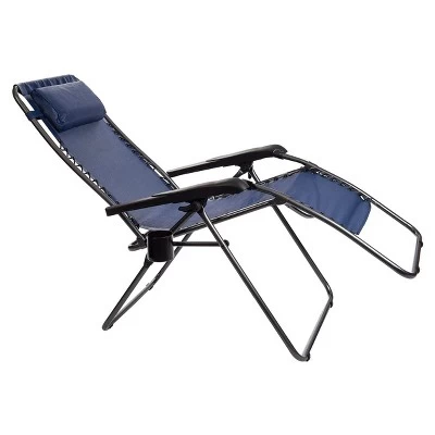 Timber Ridge FC-630-68080 Zero Gravity Locking Outdoor Patio Sun Lounger Recliner Lounge Chair With Cupholder, Blue 4 Timber Ridge FC-630-68080 Zero Gravity Locking Outdoor Patio Sun Lounger Recliner Lounge Chair With Cupholder, Blue - Image 2