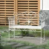 Outsunny 44.75" Antique-Style Outdoor Patio Garden Bench, Metal Loveseat With Ivy Pattern On The Backrest, Cream White -Outdoor Furniture Store GUEST cfb48e59 f20e 48c8 a8a7 e1da5b41cbcb