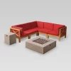 Brava 7pc Acacia Sectional Sofa Set With Fire Pit - Christopher Knight Home -Outdoor Furniture Store GUEST cffe7e61 7015 470b bfbc 7b5246fcee7e