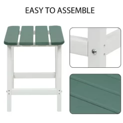 Aoodor Adirondack Square Outdoor Side Table 19-Inch