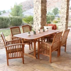 7pc Acacia Wood Patio Dining Set With Cushions - Saracina Home -Outdoor Furniture Store GUEST d09d1abb 1c4d 4708 955d 206d7388c2d0
