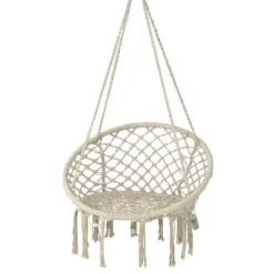 Tangkula Hammock Chair Macrame Swing, Patio Hanging Hammock Chair W/ LED Lights, Hanging Cotton Rope Hammock Swing Chair -Outdoor Furniture Store GUEST d0d86ca1 027f 4167 bd91 7ebef80d5814