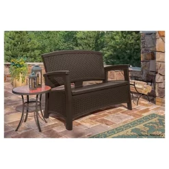 Suncast ELEMENTS Resin Patio Storage Loveseat - Java -Outdoor Furniture Store GUEST d192ff55 94bb 49e8 b401 b6c4f4d53c76