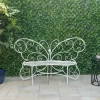38" X 62" Metal Butterfly Outdoor Bench White - Alpine Corporation