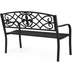 Costway Patio Garden Bench Park Yard Outdoor Furniture Steel Slats Porch Chair Seat -Outdoor Furniture Store GUEST d2d0fbd7 c3ba 45af 97df dfff323827ae